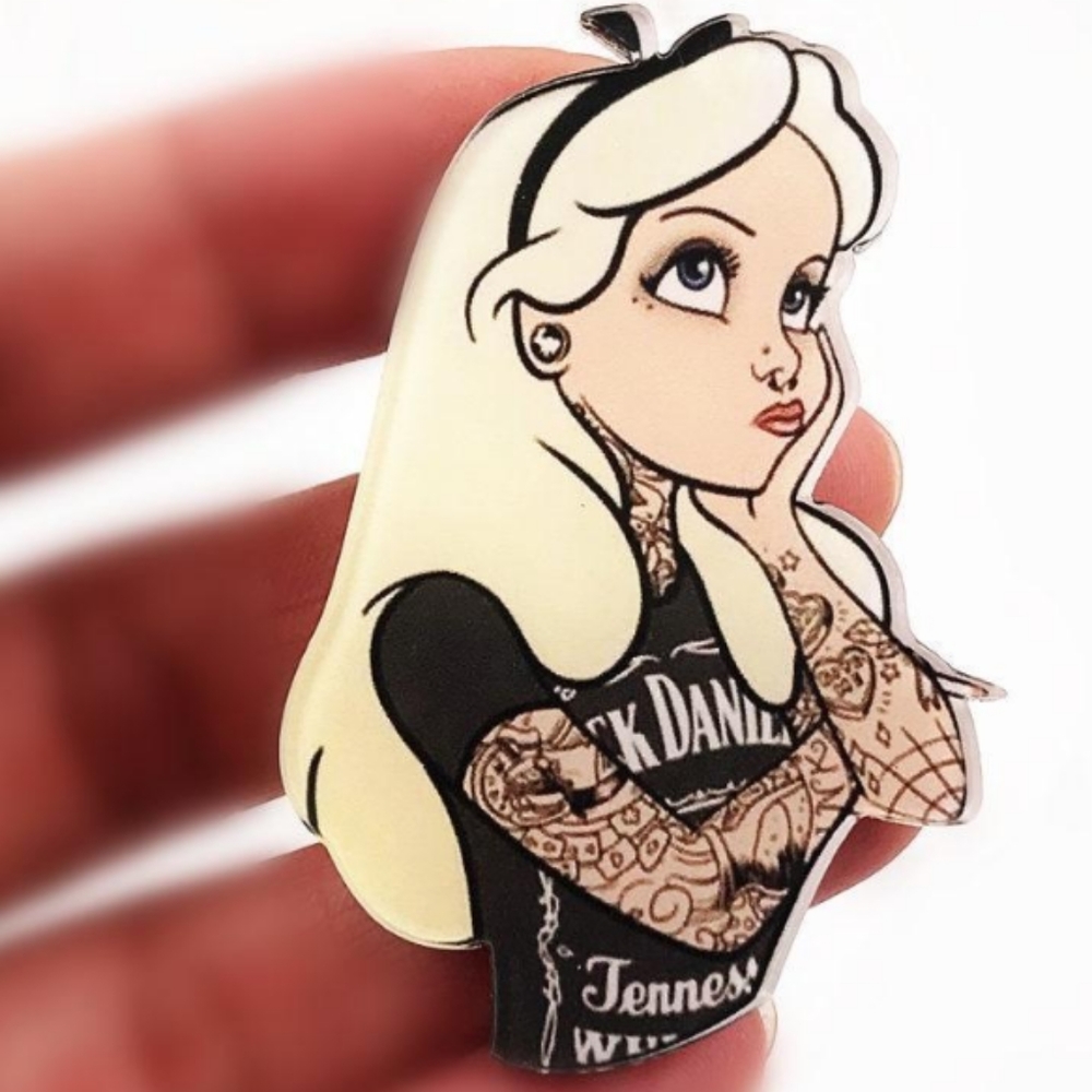 *GOTHIC STYLE "ALICE" ACRYLIC PIN*